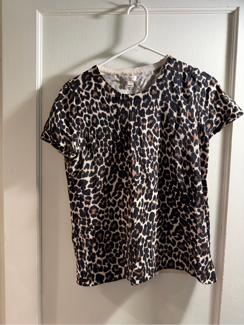 J. Crew Leopard Print Short Sleeve Tee - Black & Brown